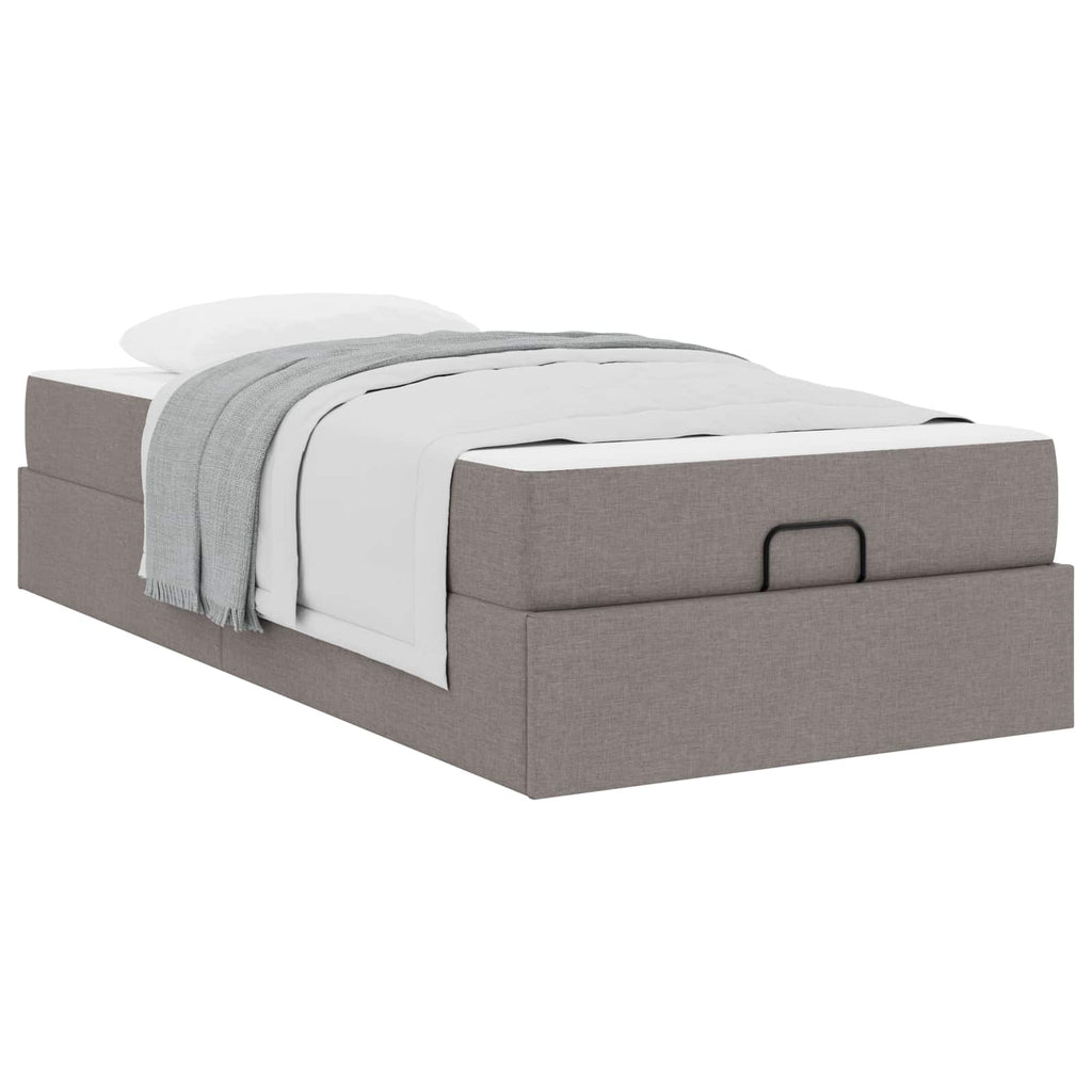 vidaXL Rama łóżka z materacem 2 pcs Ciemnoszary tkanina