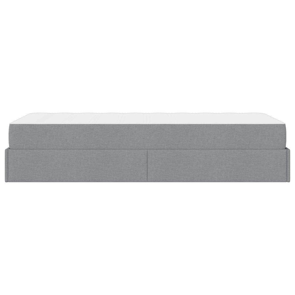 vidaXL Rama łóżka z materacem 2 pcs Jasnoszary tkanina