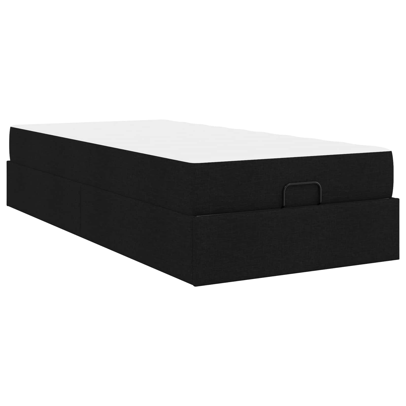 vidaXL Rama łóżka z materacem 2 pcs Czarny tkanina