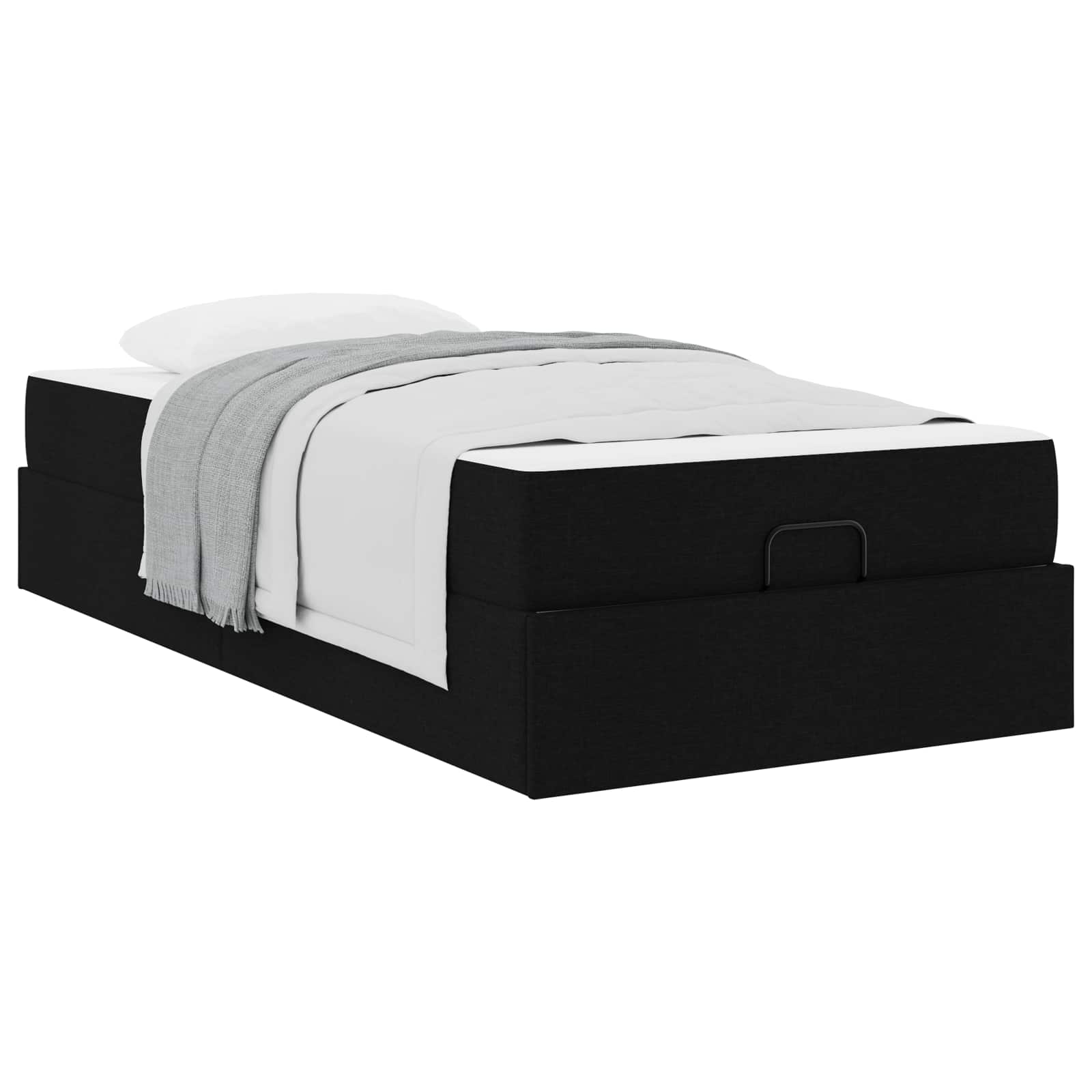 vidaXL Rama łóżka z materacem 2 pcs Czarny tkanina