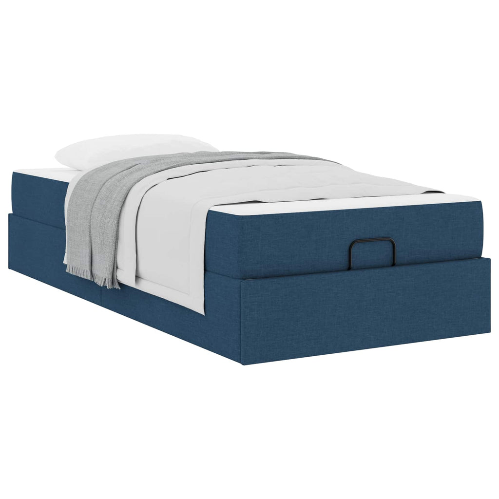 vidaXL Rama łóżka z materacem 2 pcs Niebieski tkanina