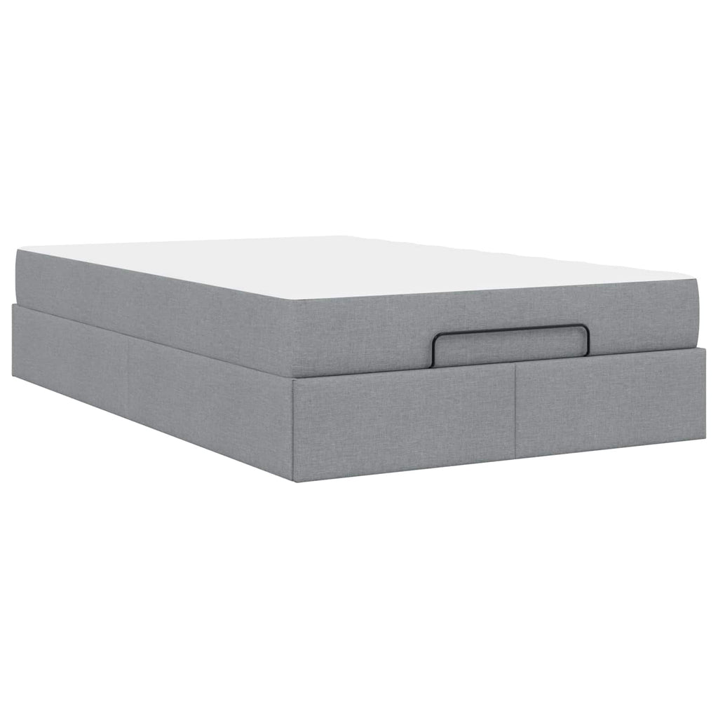 vidaXL Rama łóżka z materacem 2 pcs Jasnoszary tkanina
