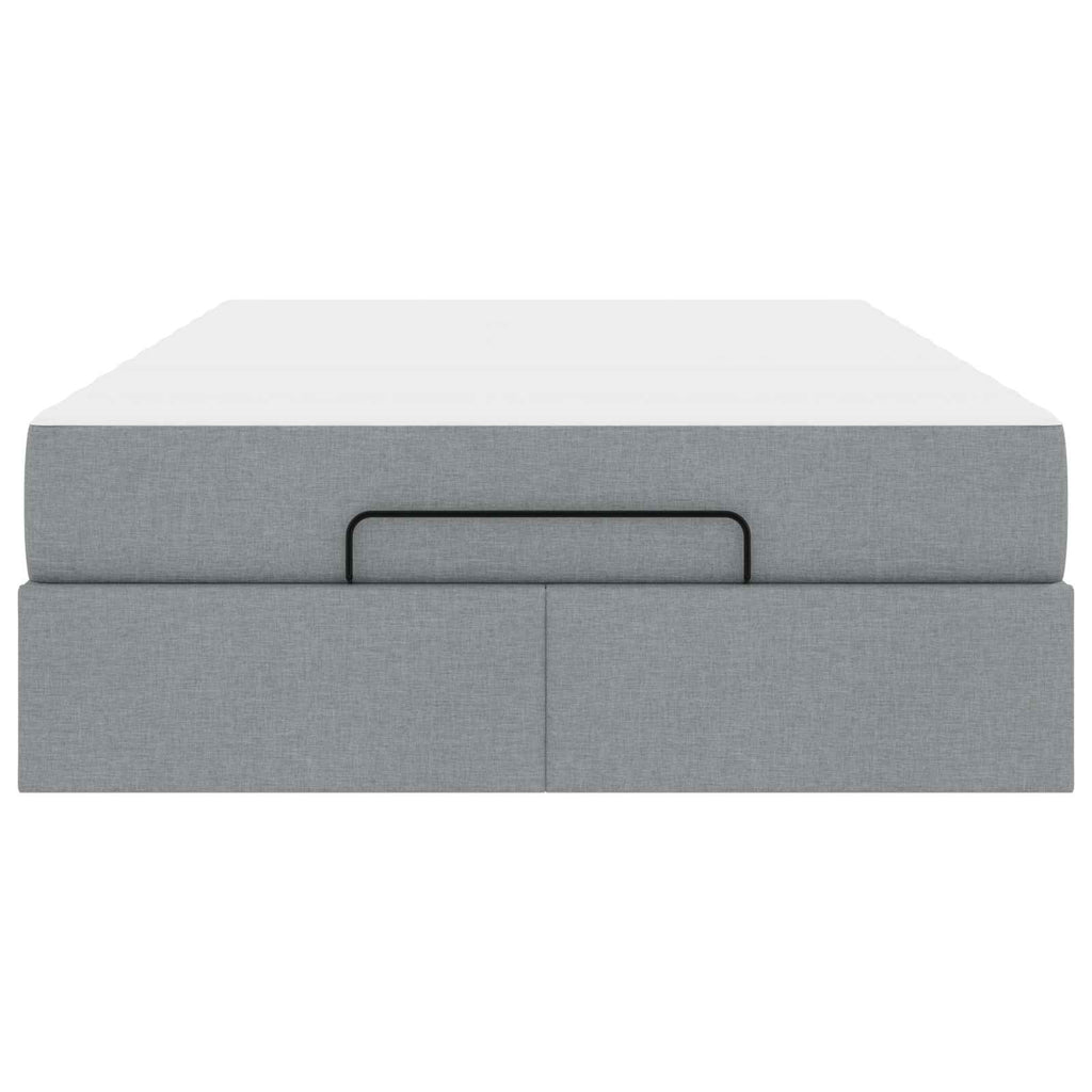 vidaXL Rama łóżka z materacem 2 pcs Jasnoszary tkanina