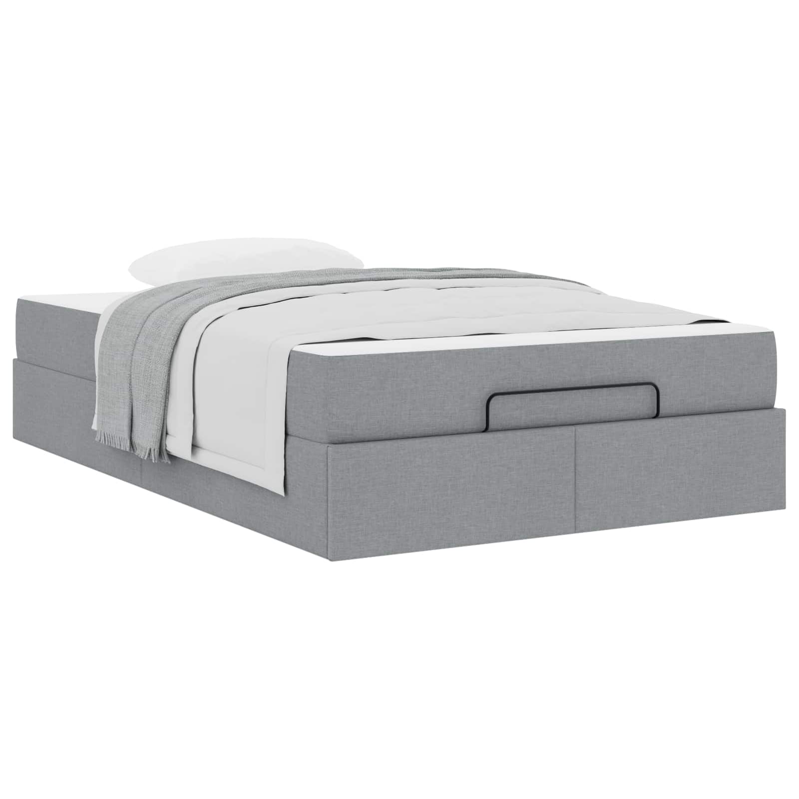 vidaXL Rama łóżka z materacem 2 pcs Jasnoszary tkanina