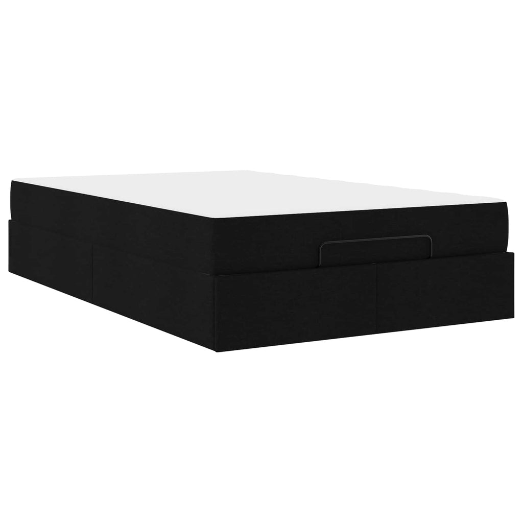 vidaXL Rama łóżka z materacem 2 pcs Czarny tkanina