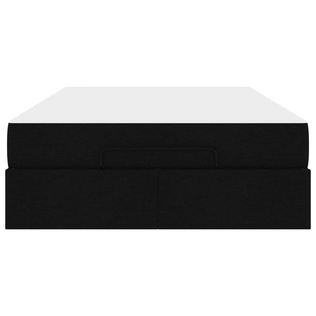 vidaXL Rama łóżka z materacem 2 pcs Czarny tkanina