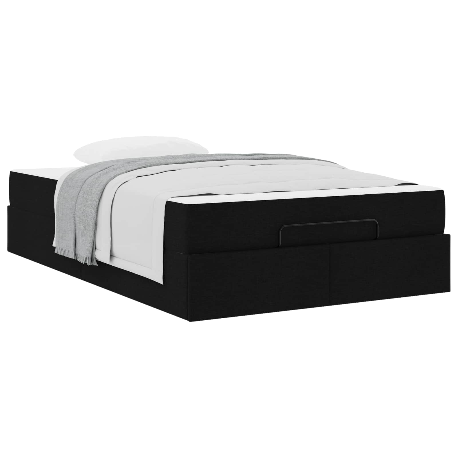 vidaXL Rama łóżka z materacem 2 pcs Czarny tkanina