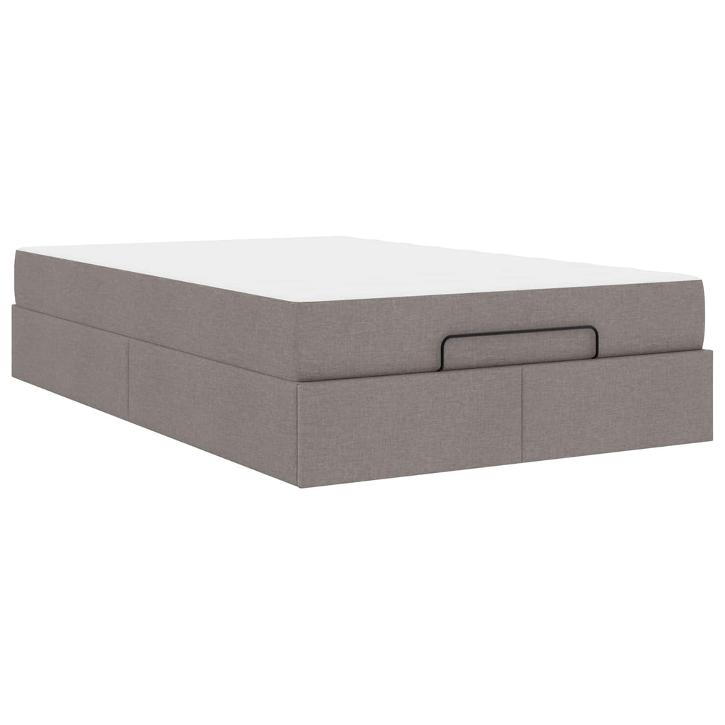 vidaXL Rama łóżka z materacem 2 pcs Ciemnoszary tkanina