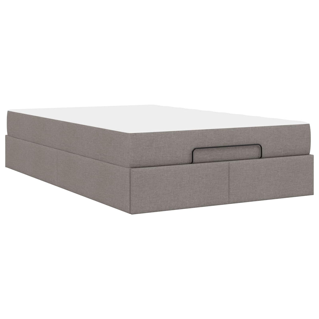 vidaXL Rama łóżka z materacem 2 pcs Ciemnoszary tkanina