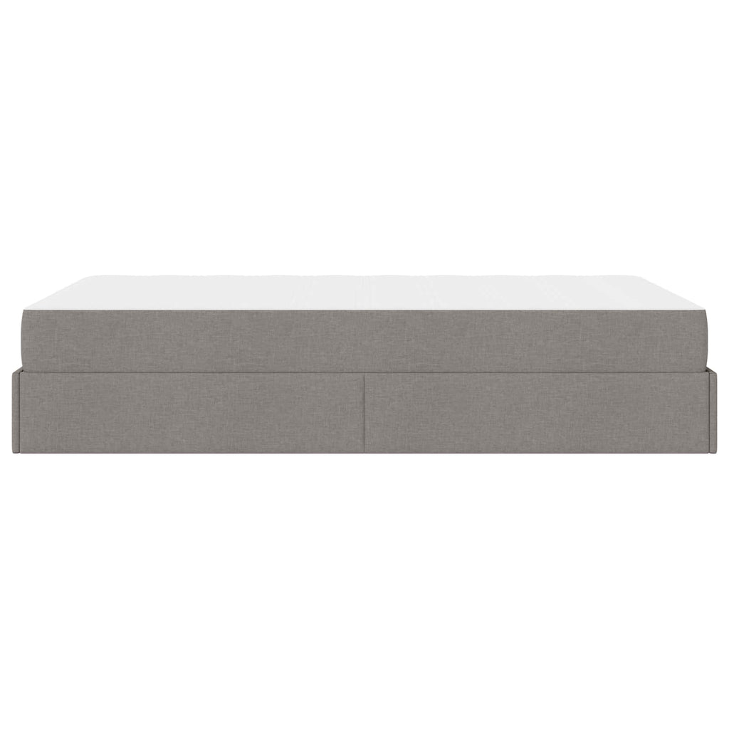 vidaXL Rama łóżka z materacem 2 pcs Ciemnoszary tkanina