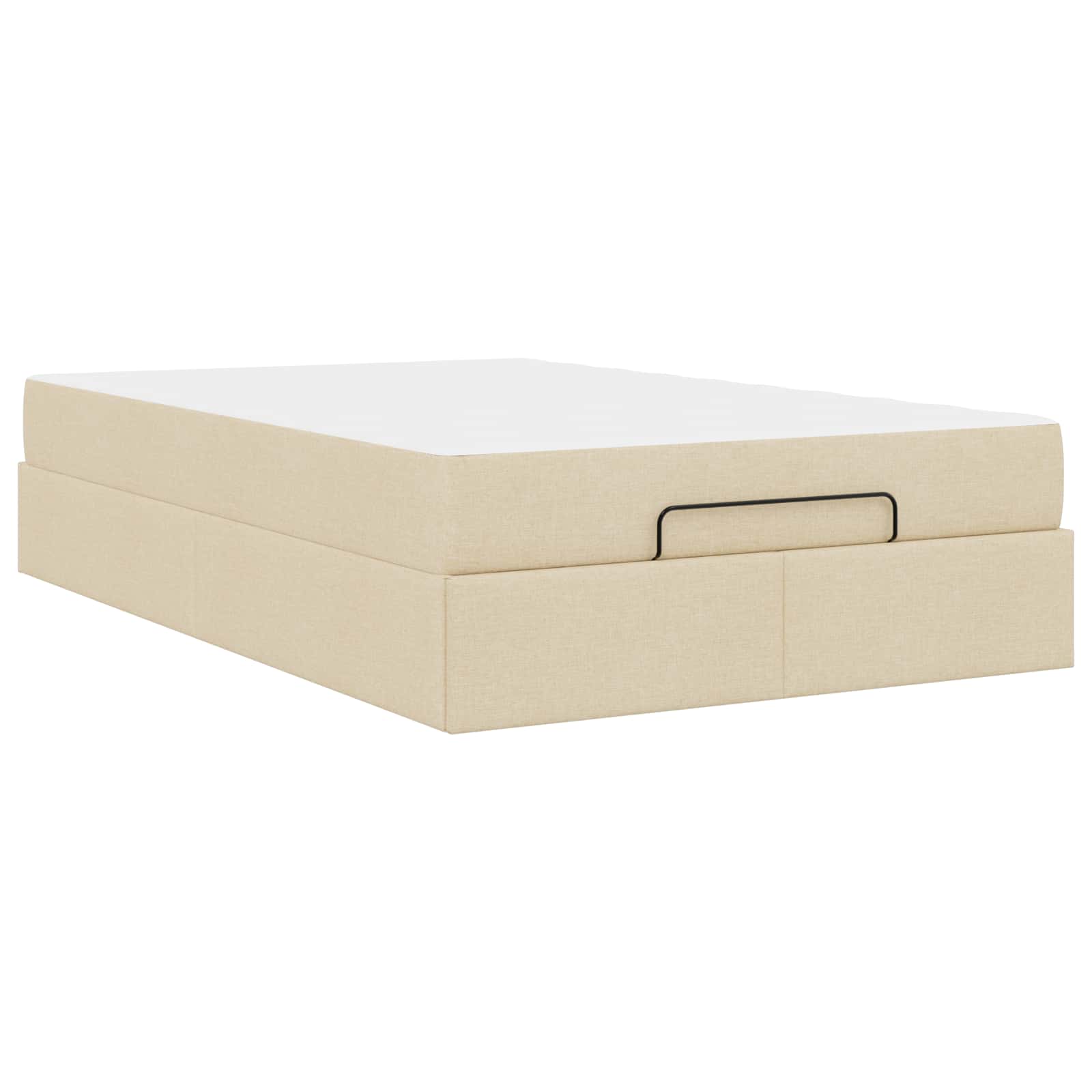 vidaXL Rama łóżka z materacem 2 pcs Kremowy tkanina