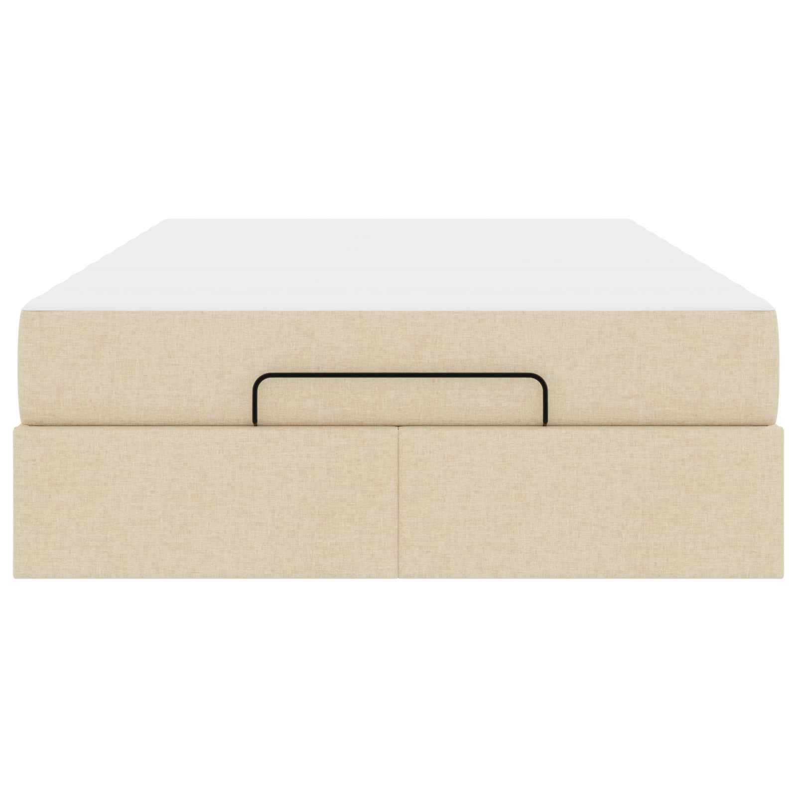 vidaXL Rama łóżka z materacem 2 pcs Kremowy tkanina
