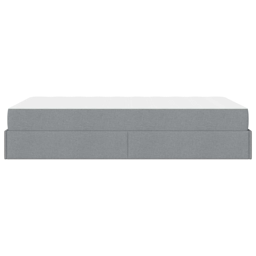 vidaXL Rama łóżka z materacem 2 pcs Jasnoszary tkanina
