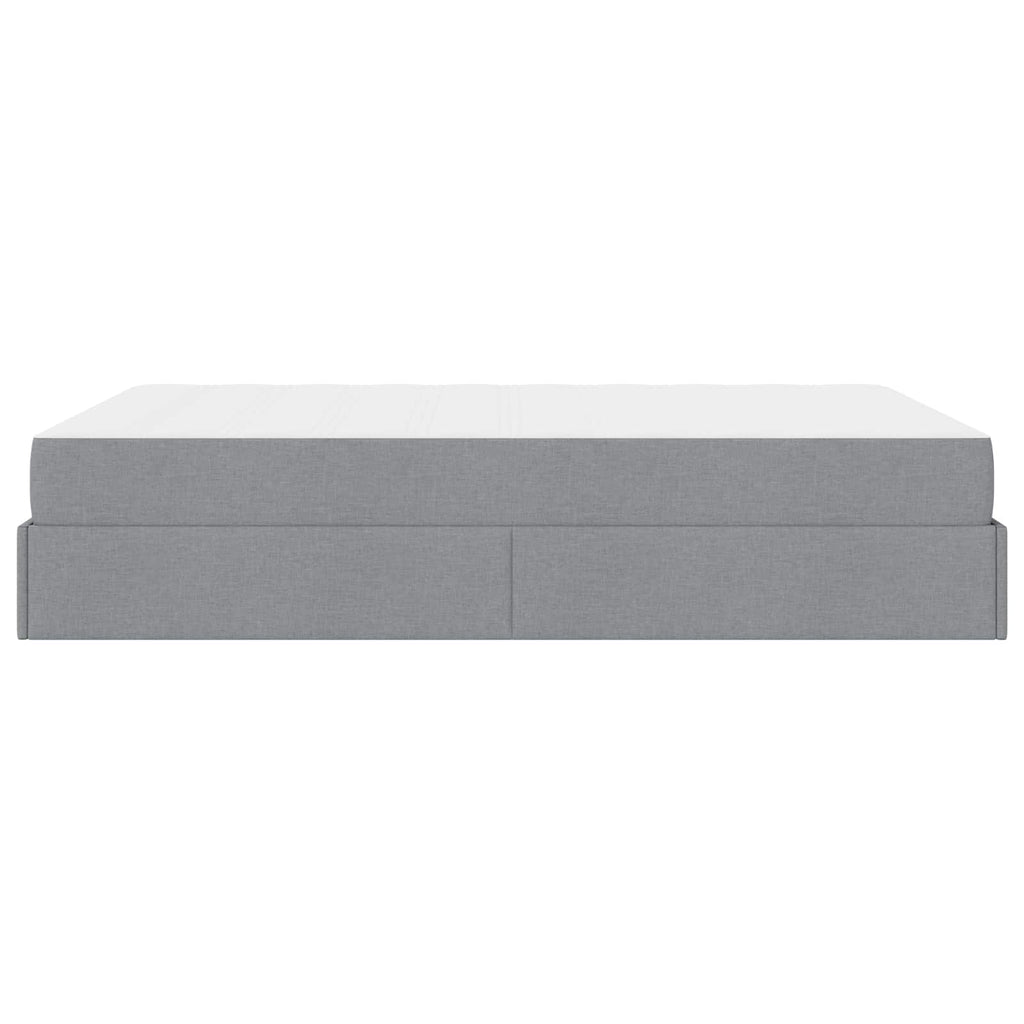 vidaXL Rama łóżka z materacem 2 pcs Jasnoszary tkanina