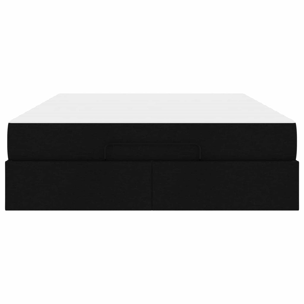vidaXL Rama łóżka z materacem 2 pcs Czarny tkanina