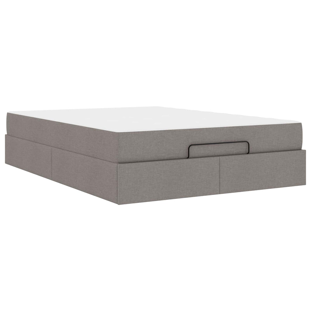 vidaXL Rama łóżka z materacem 2 pcs Ciemnoszary tkanina