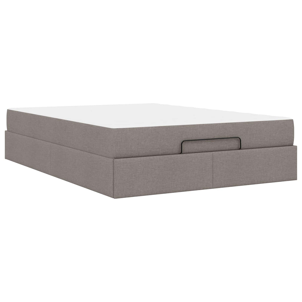 vidaXL Rama łóżka z materacem 2 pcs Ciemnoszary tkanina