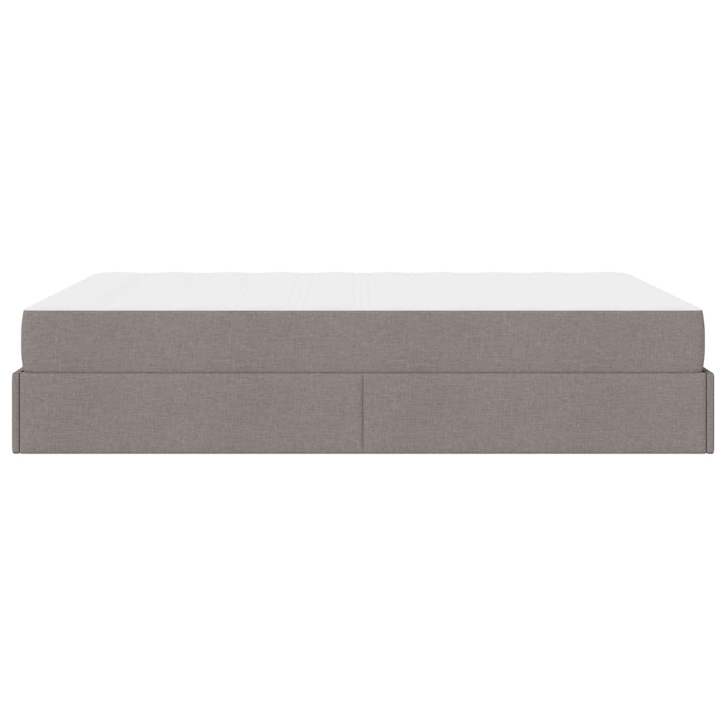 vidaXL Rama łóżka z materacem 2 pcs Ciemnoszary tkanina