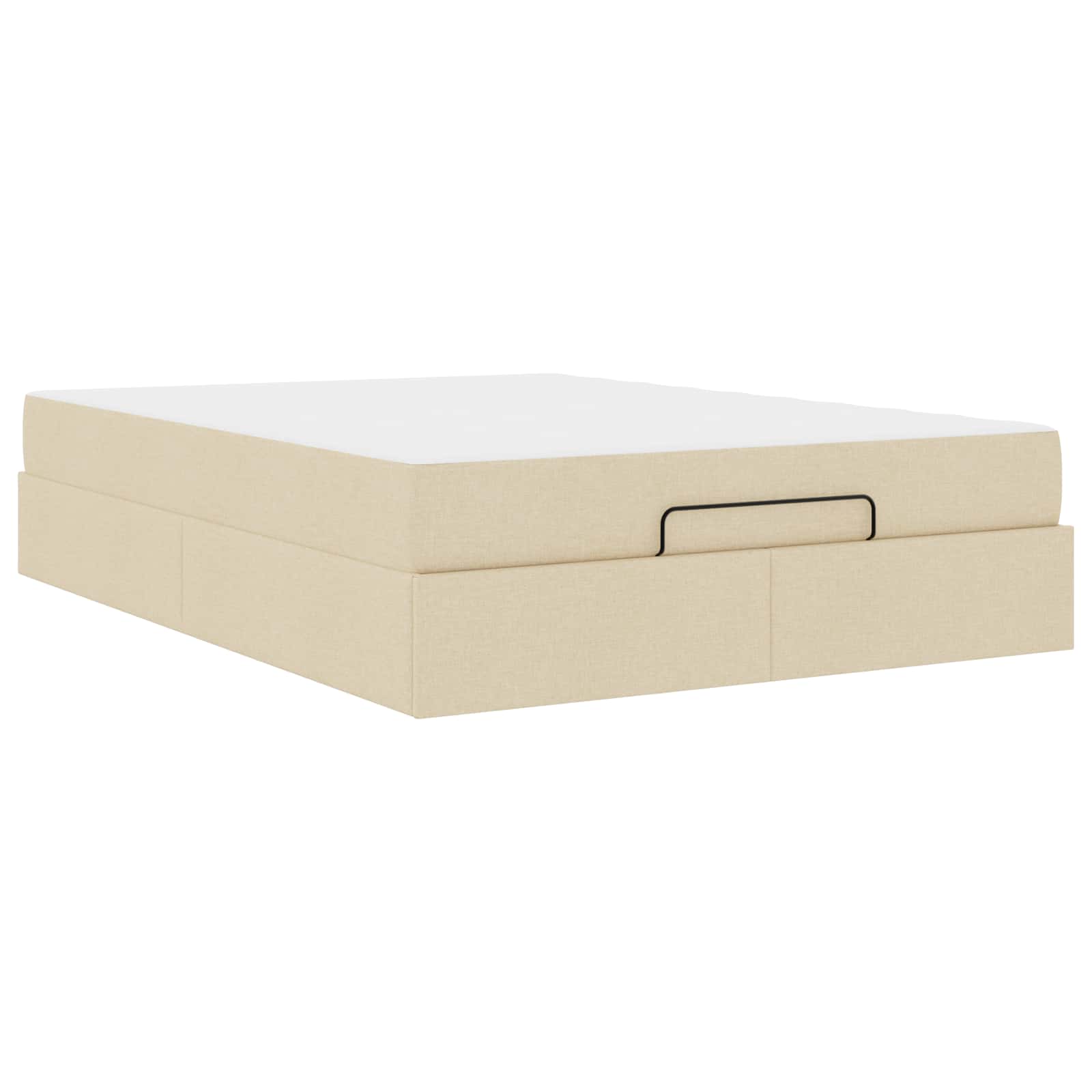 vidaXL Rama łóżka z materacem 2 pcs Kremowy tkanina