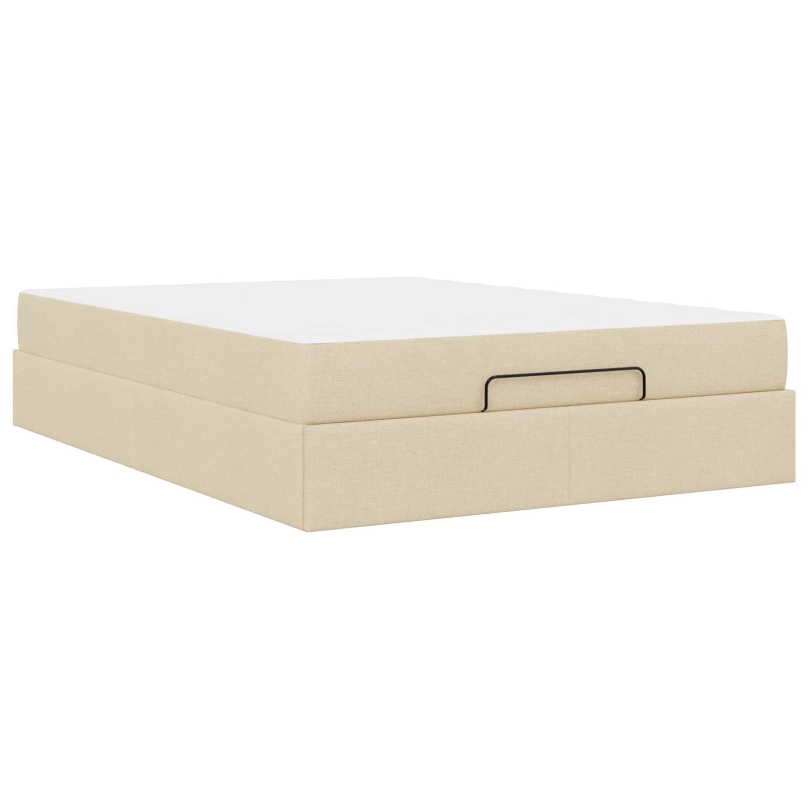 vidaXL Rama łóżka z materacem 2 pcs Kremowy tkanina