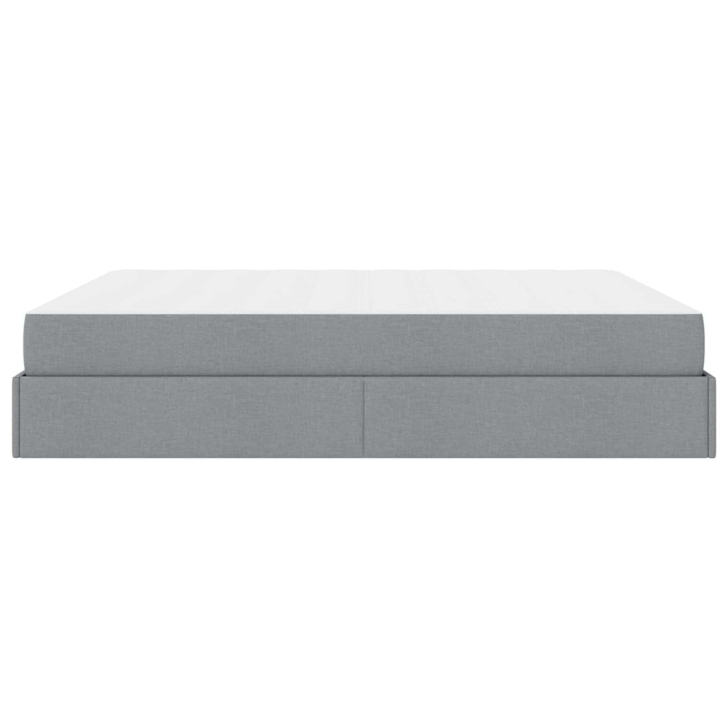 vidaXL Rama łóżka z materacem 2 pcs Jasnoszary tkanina