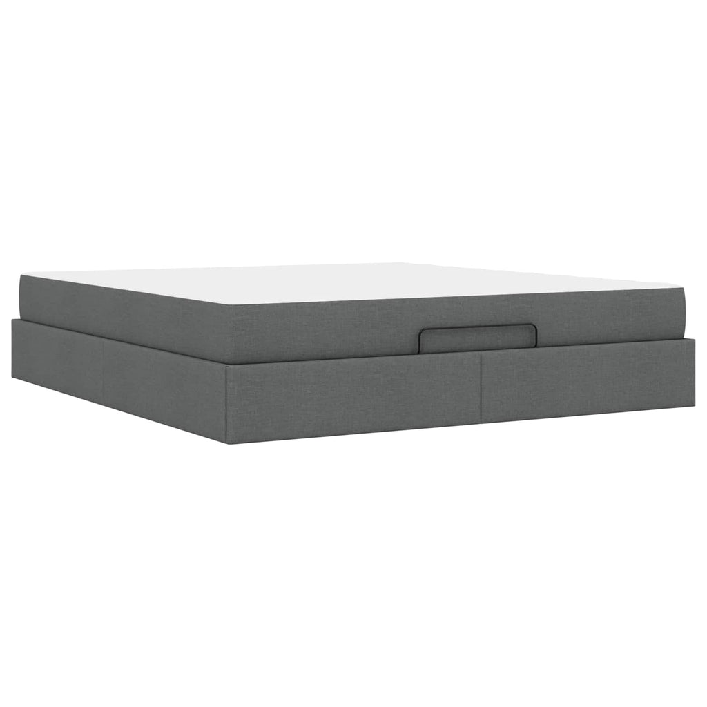 vidaXL Rama łóżka z materacem 2 pcs Przygaszony Szary tkanina