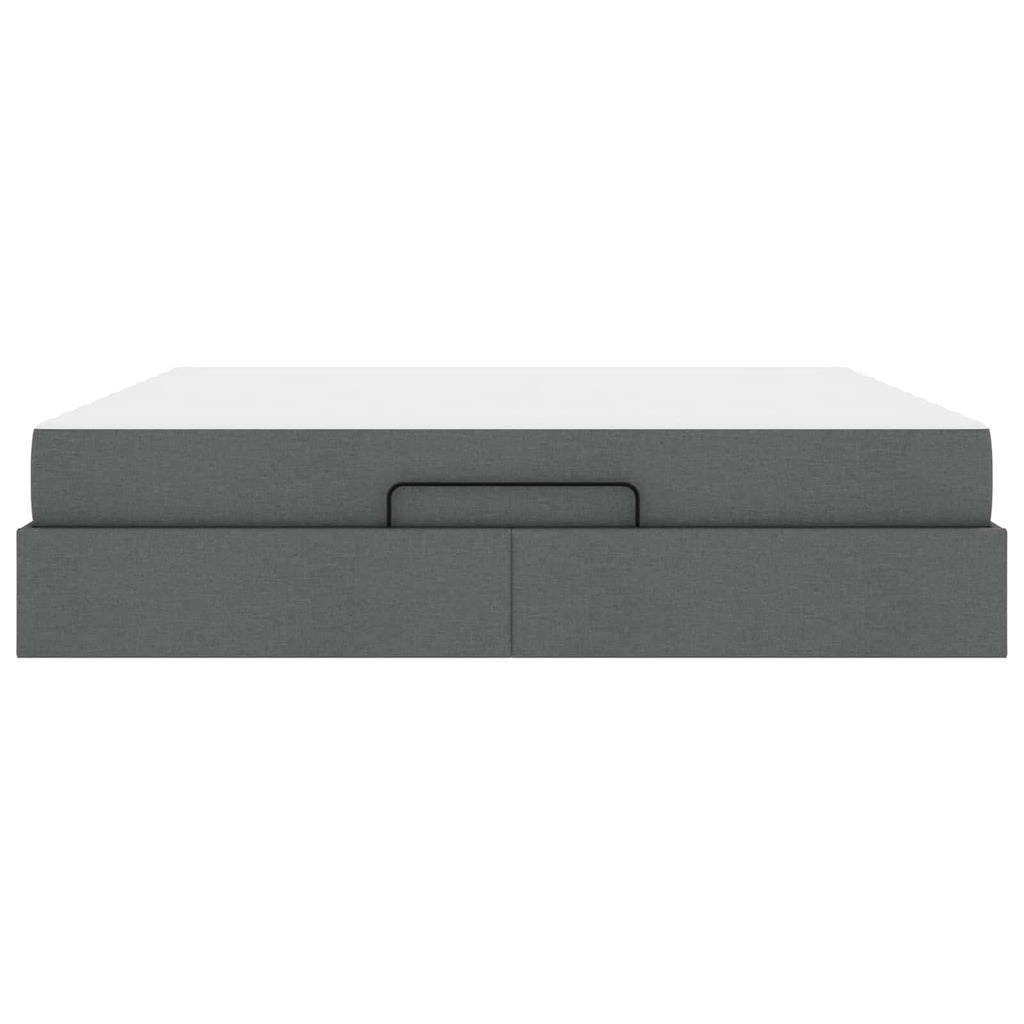 vidaXL Rama łóżka z materacem 2 pcs Przygaszony Szary tkanina