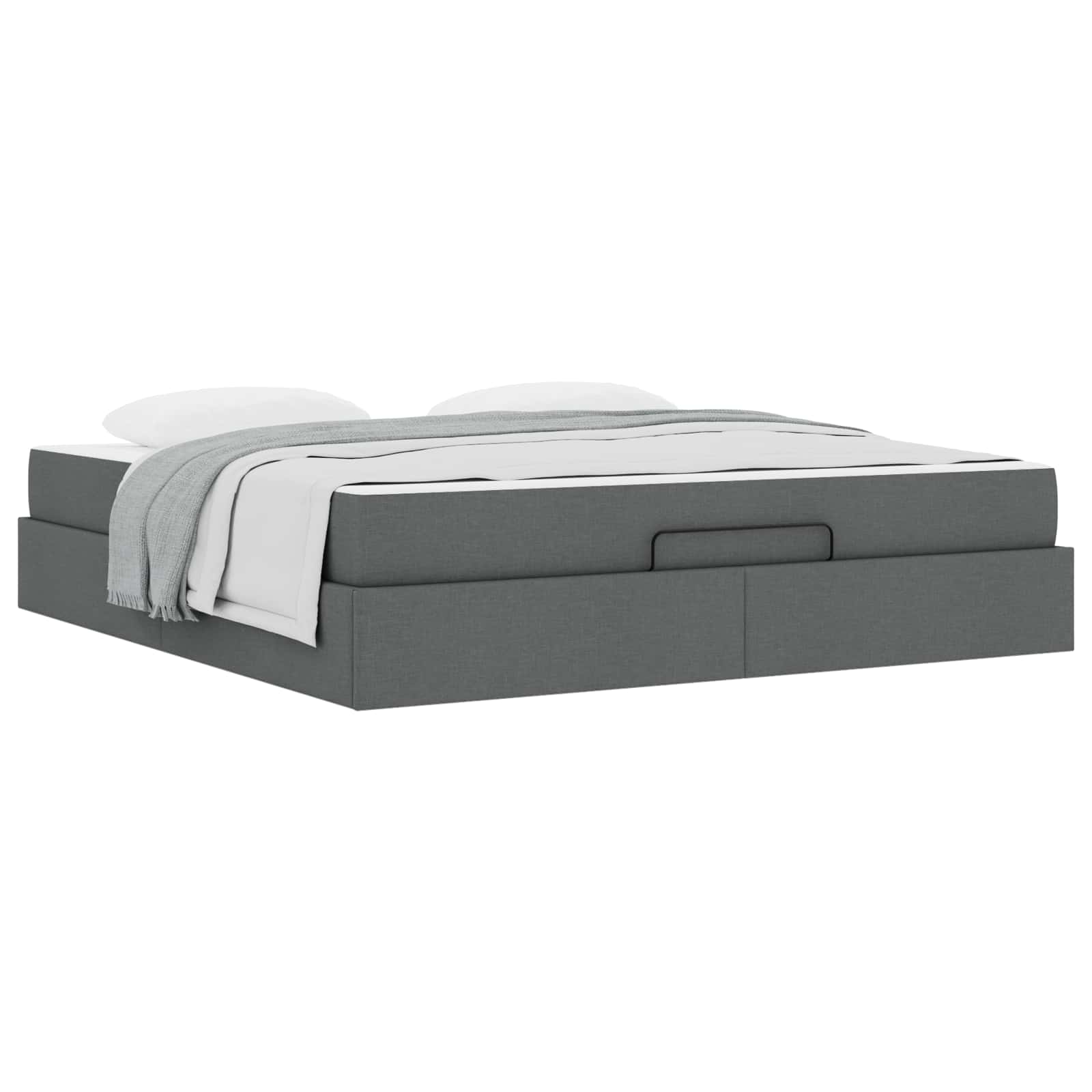 vidaXL Rama łóżka z materacem 2 pcs Przygaszony Szary tkanina