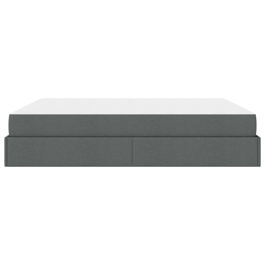 vidaXL Rama łóżka z materacem 2 pcs Przygaszony Szary tkanina