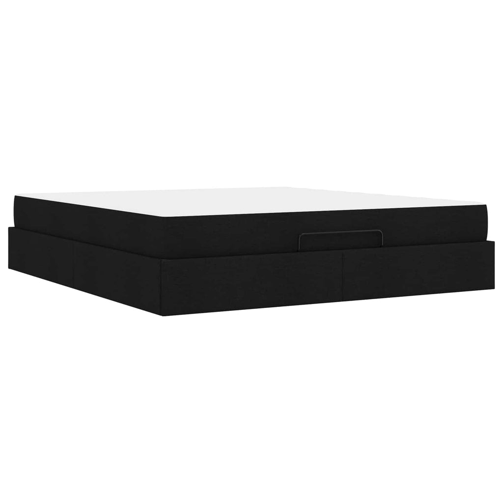 vidaXL Rama łóżka z materacem 2 pcs Czarny tkanina