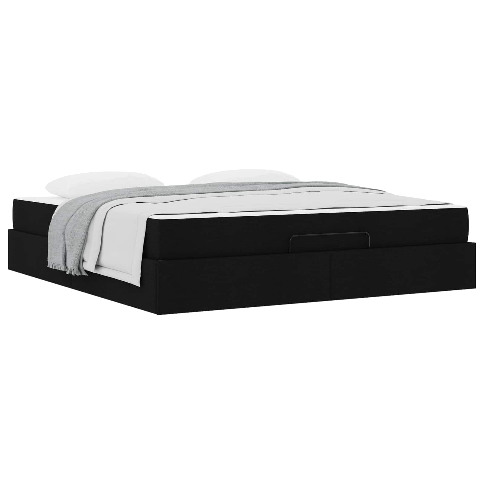 vidaXL Rama łóżka z materacem 2 pcs Czarny tkanina