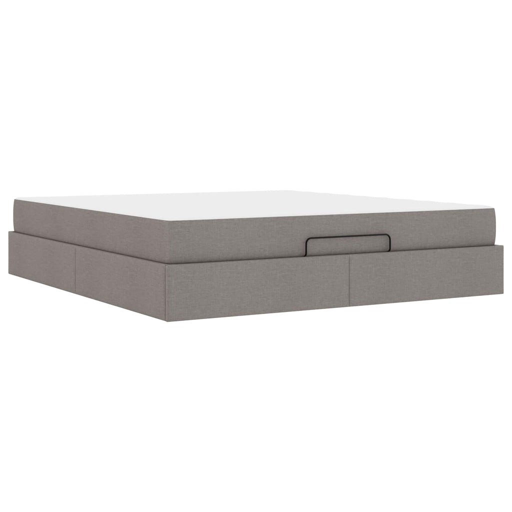 vidaXL Rama łóżka z materacem 2 pcs Ciemnoszary tkanina