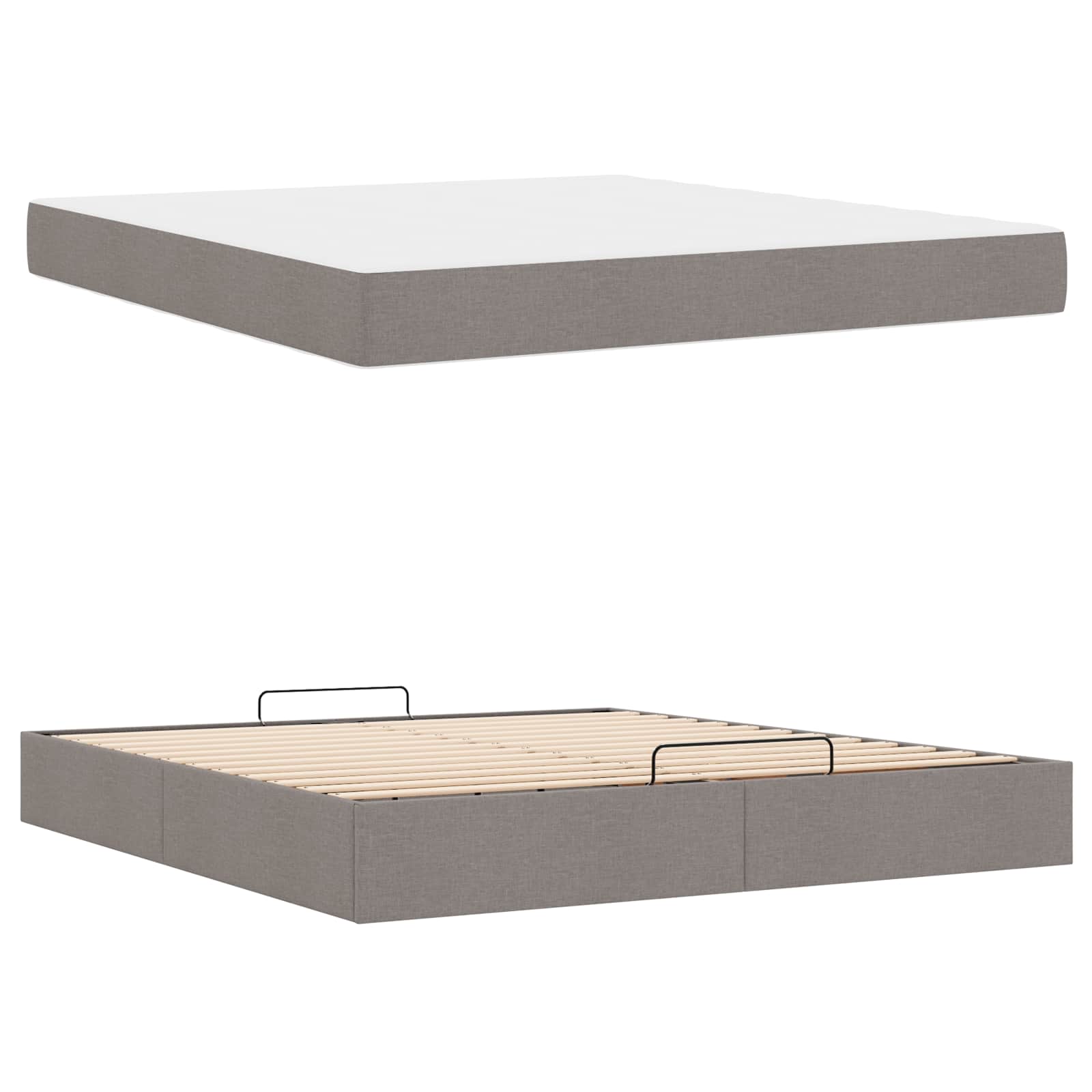 vidaXL Rama łóżka z materacem 2 pcs Ciemnoszary tkanina