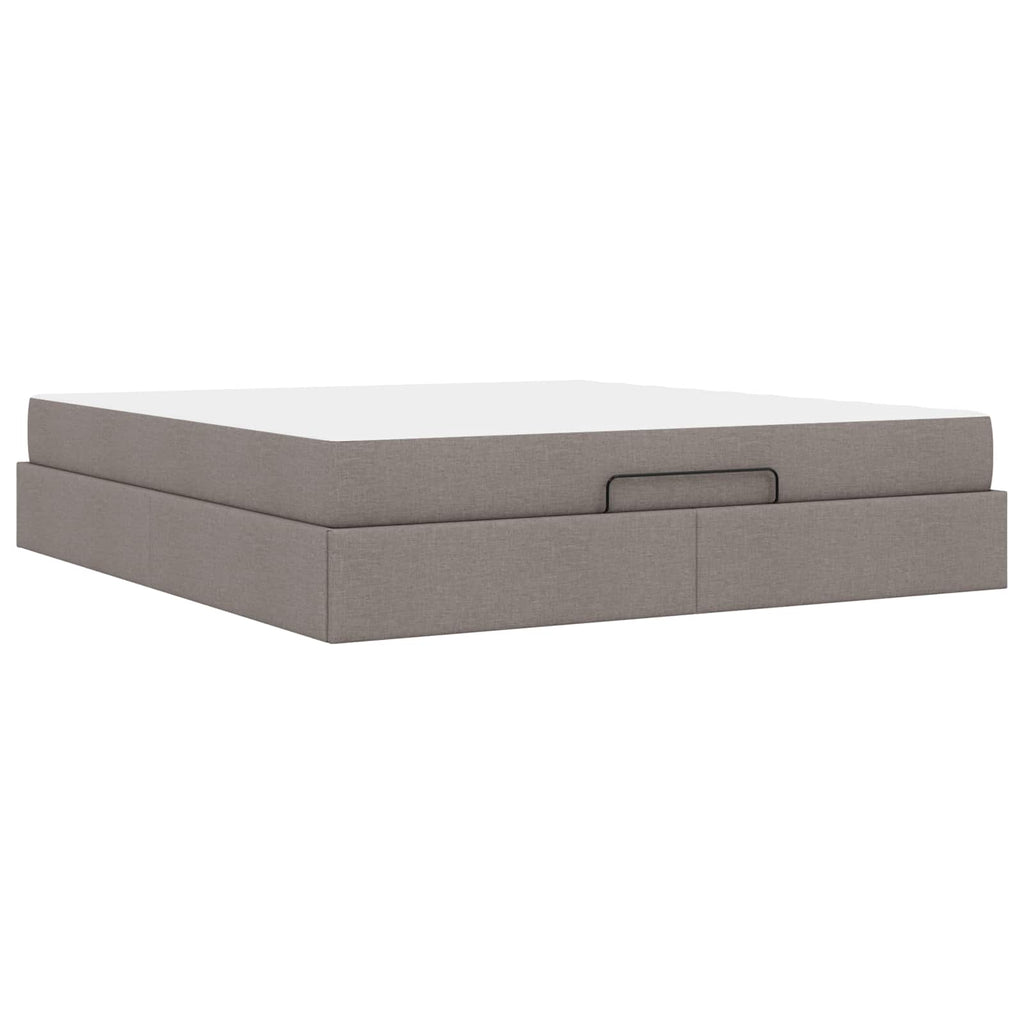 vidaXL Rama łóżka z materacem 2 pcs Ciemnoszary tkanina