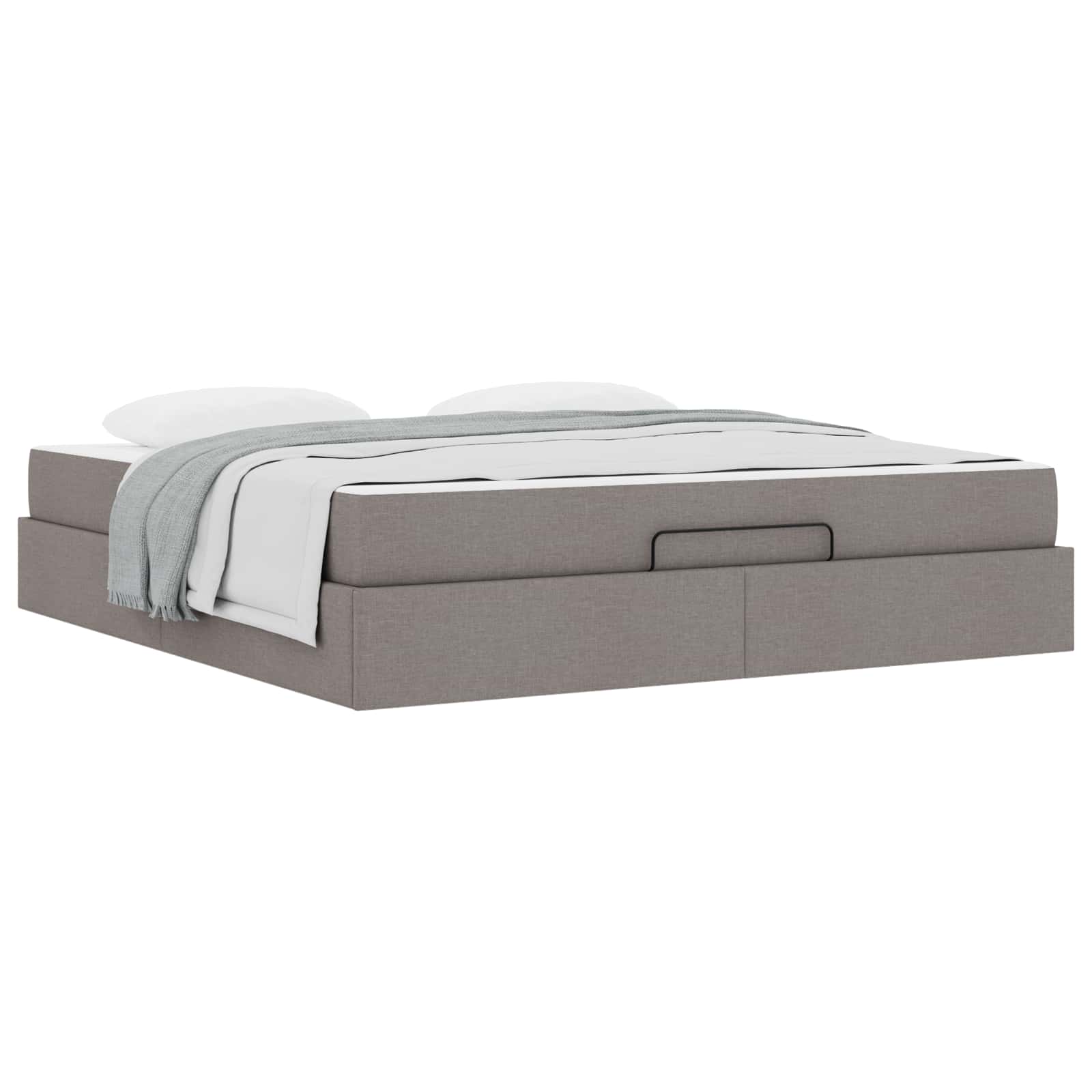 vidaXL Rama łóżka z materacem 2 pcs Ciemnoszary tkanina