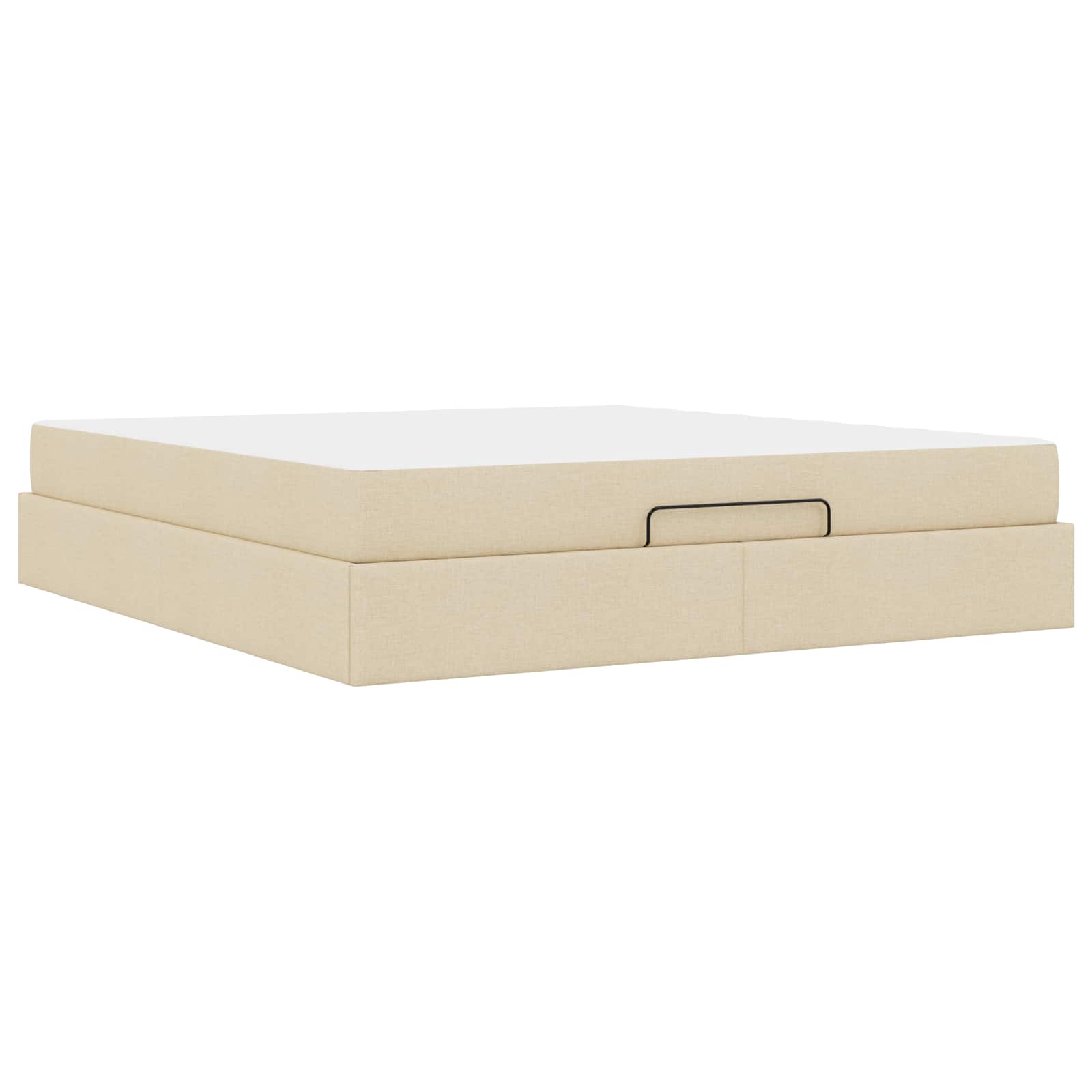 vidaXL Rama łóżka z materacem 2 pcs Kremowy tkanina