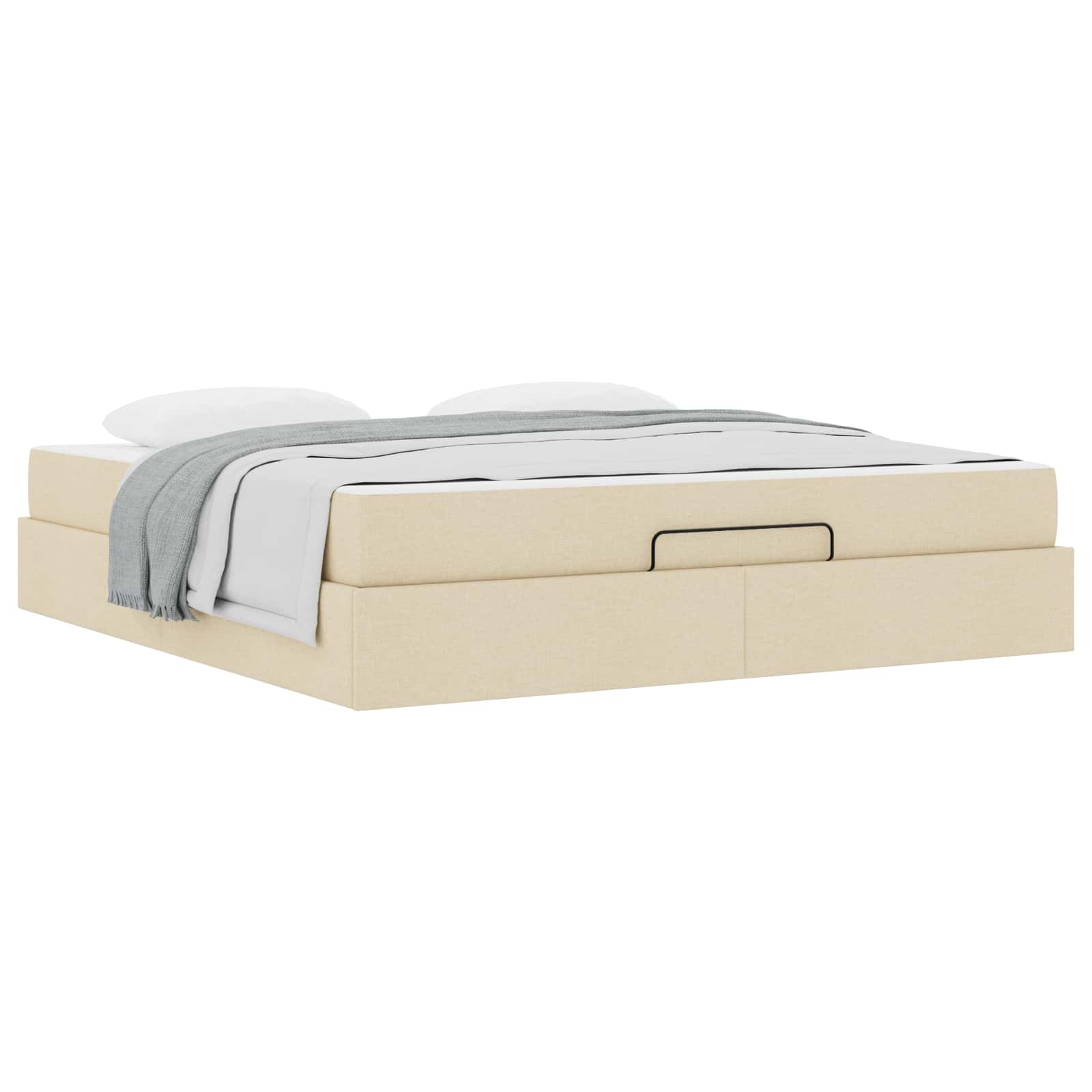 vidaXL Rama łóżka z materacem 2 pcs Kremowy tkanina