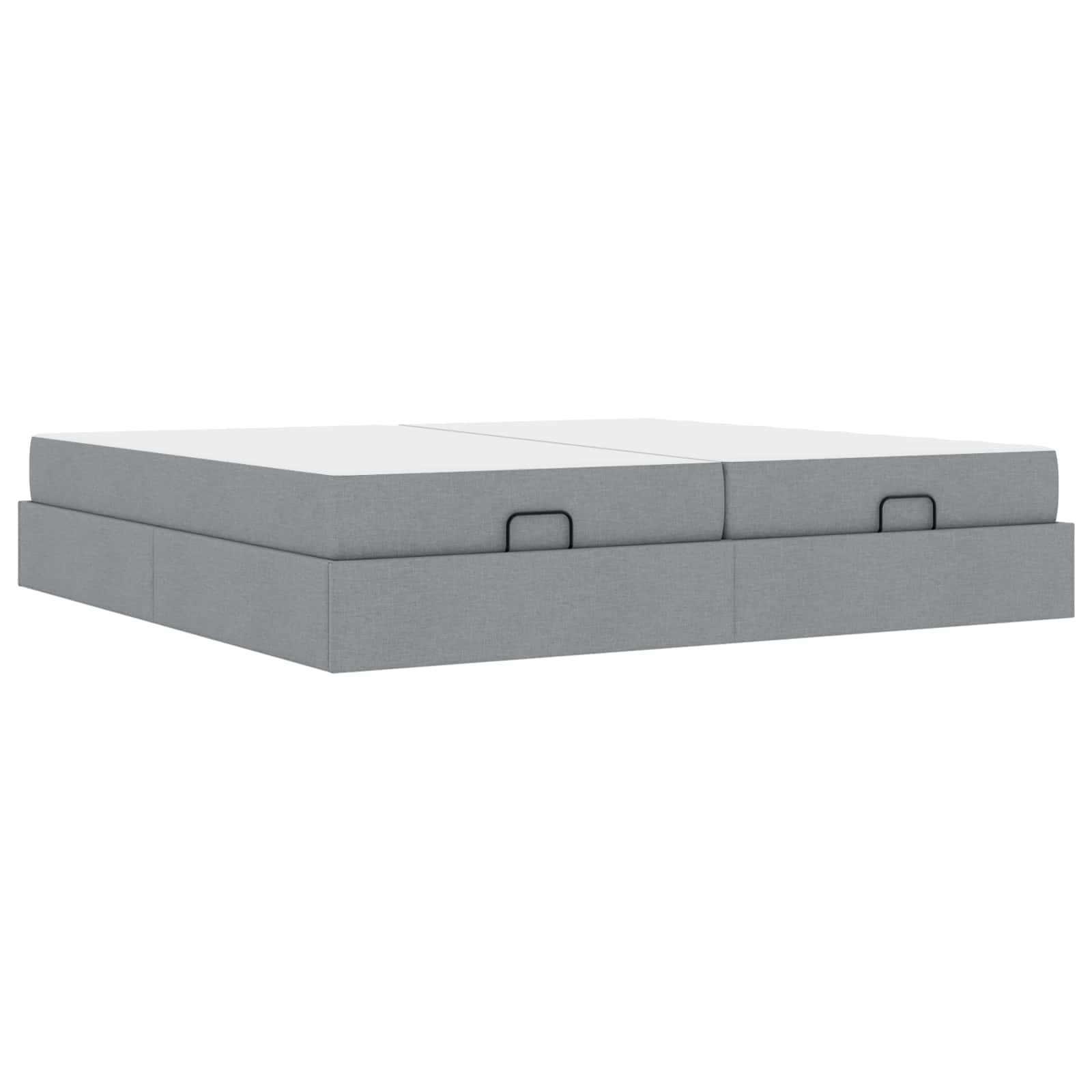 vidaXL Rama łóżka z materacem z materacem 2 pcs Jasnoszary tkanina