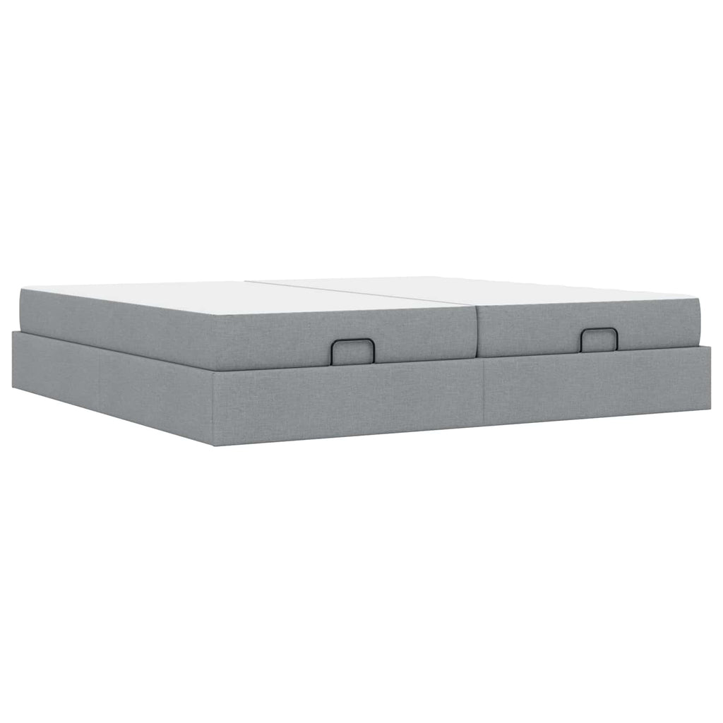 vidaXL Rama łóżka z materacem z materacem 2 pcs Jasnoszary tkanina