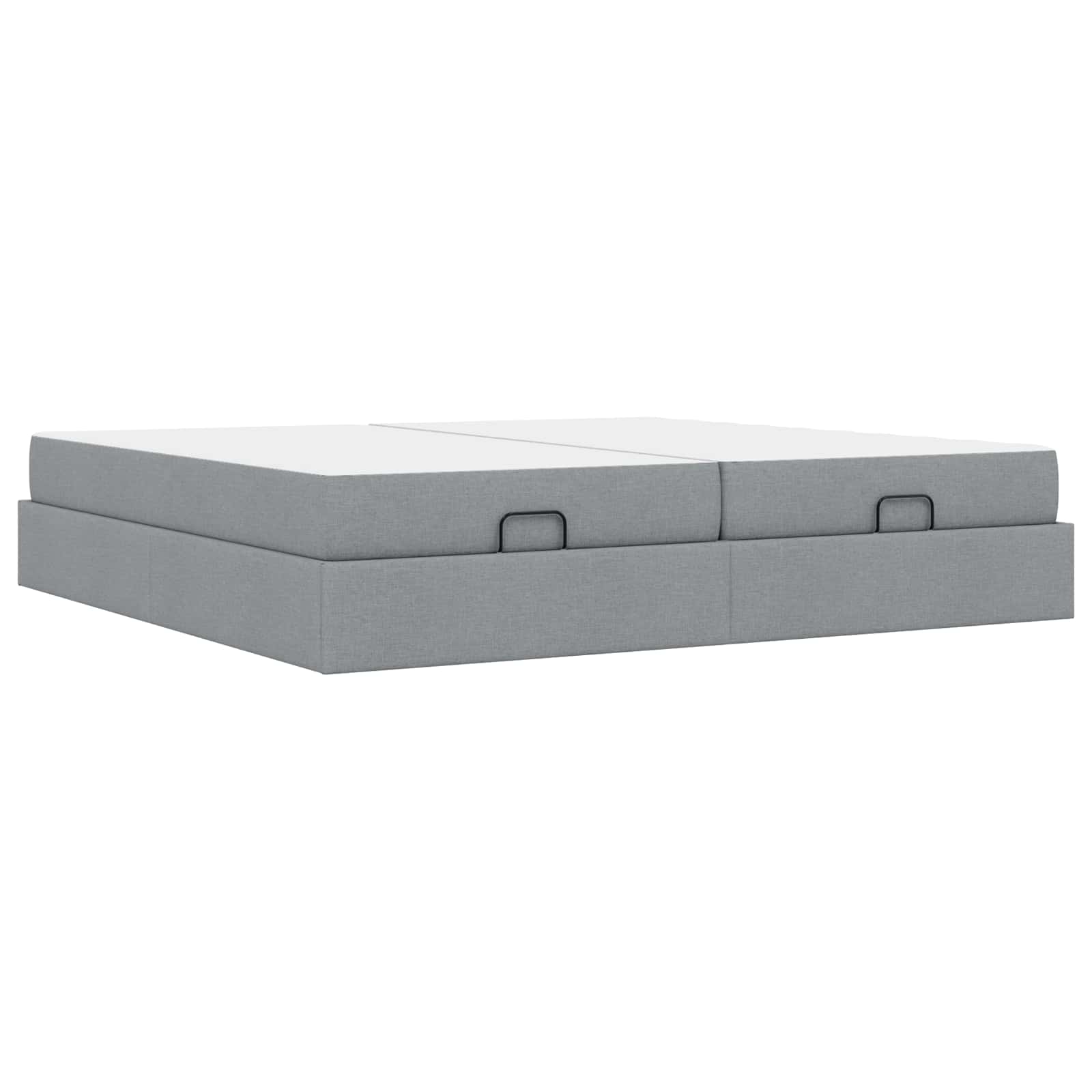 vidaXL Rama łóżka z materacem z materacem 2 pcs Jasnoszary tkanina