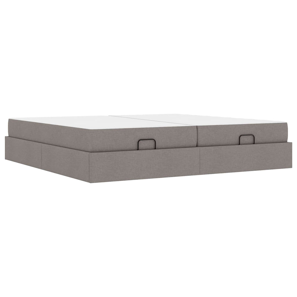 vidaXL Rama łóżka z materacem z materacem 2 pcs Ciemnoszary tkanina