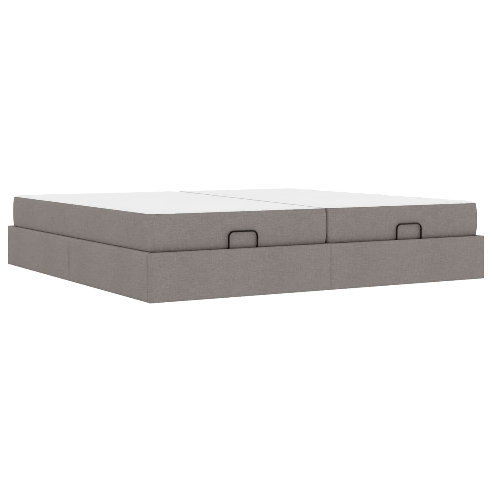 vidaXL Rama łóżka z materacem z materacem 2 pcs Ciemnoszary tkanina