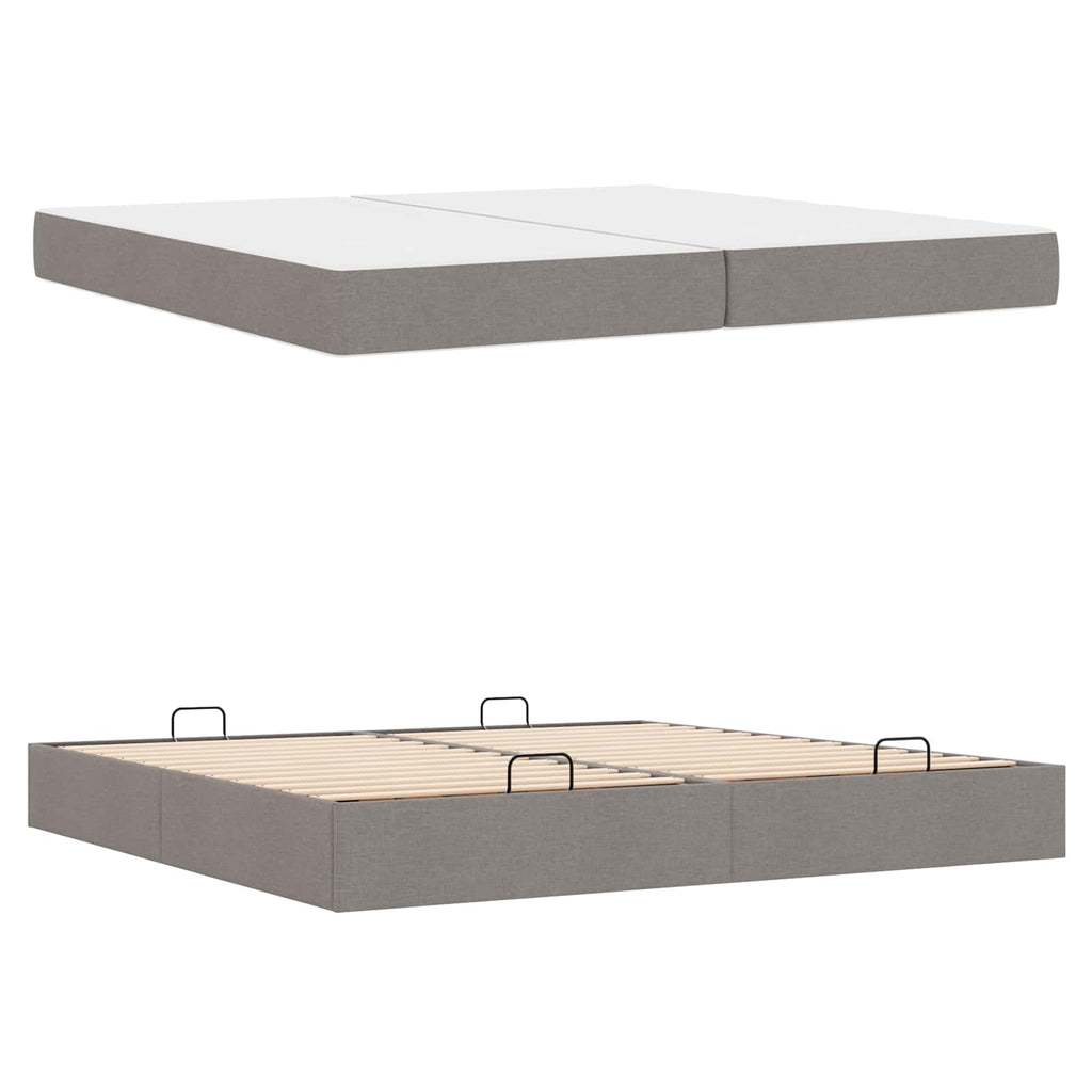 vidaXL Rama łóżka z materacem z materacem 2 pcs Ciemnoszary tkanina