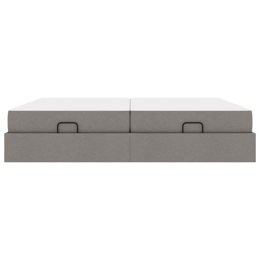 vidaXL Rama łóżka z materacem z materacem 2 pcs Ciemnoszary tkanina