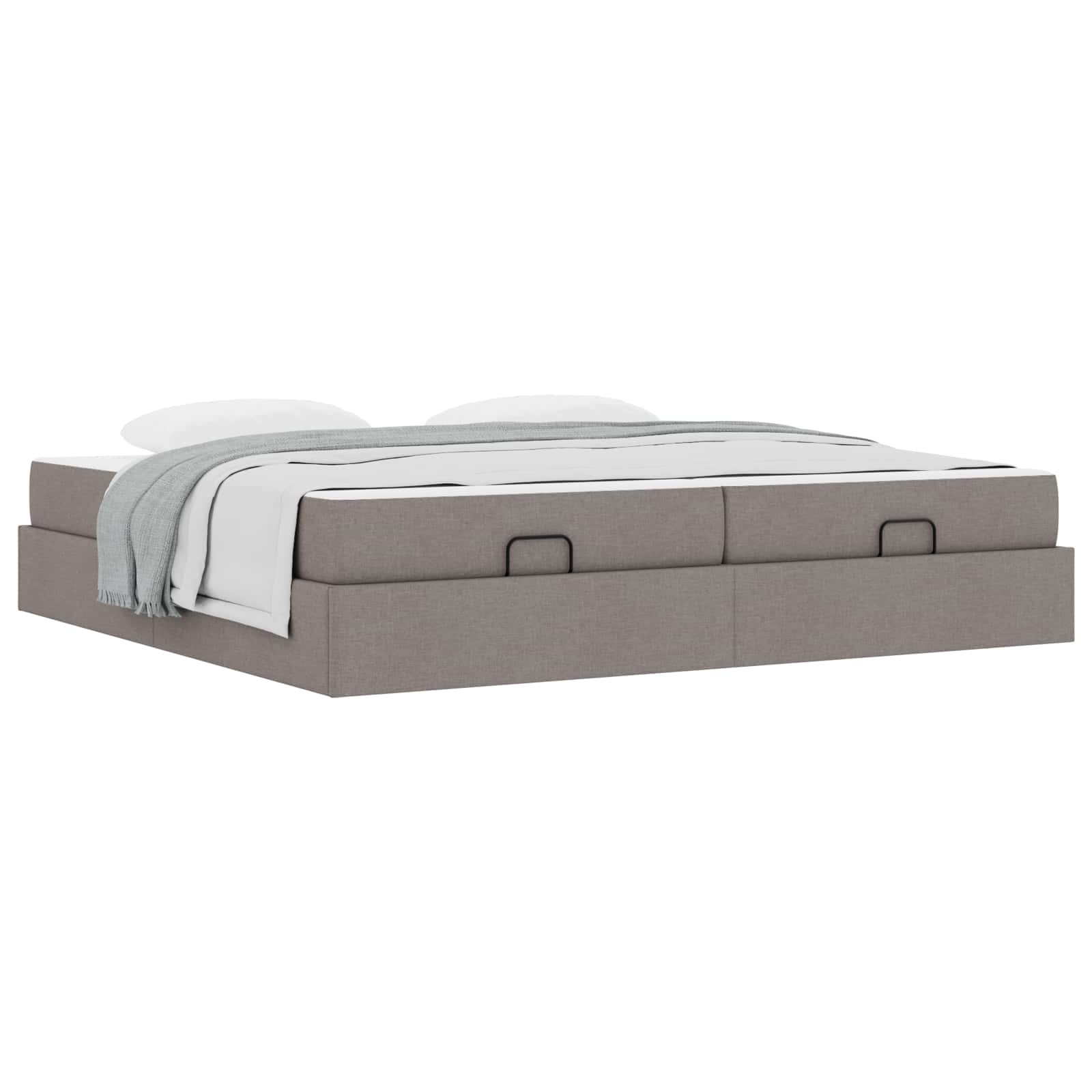 vidaXL Rama łóżka z materacem z materacem 2 pcs Ciemnoszary tkanina