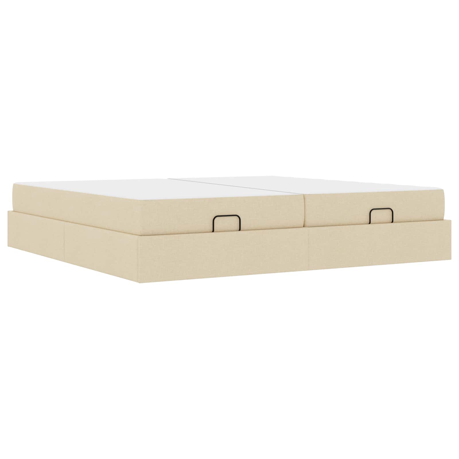 vidaXL Rama łóżka z materacem z materacem 2 pcs Kremowy tkanina