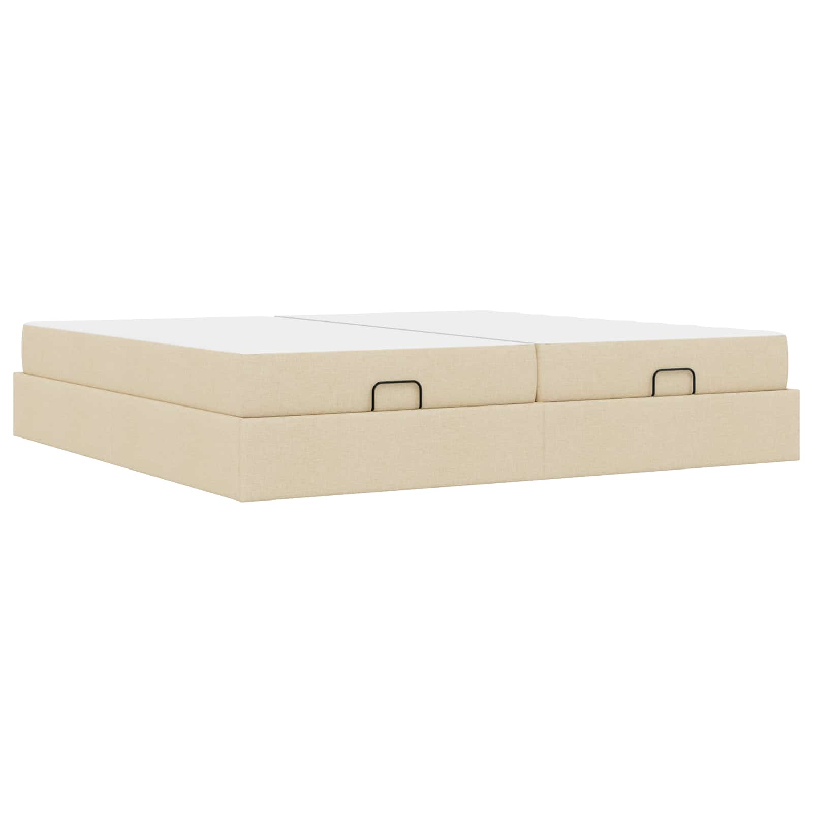 vidaXL Rama łóżka z materacem z materacem 2 pcs Kremowy tkanina