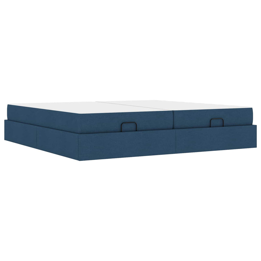 vidaXL Rama łóżka z materacem z materacem 2 pcs Niebieski tkanina