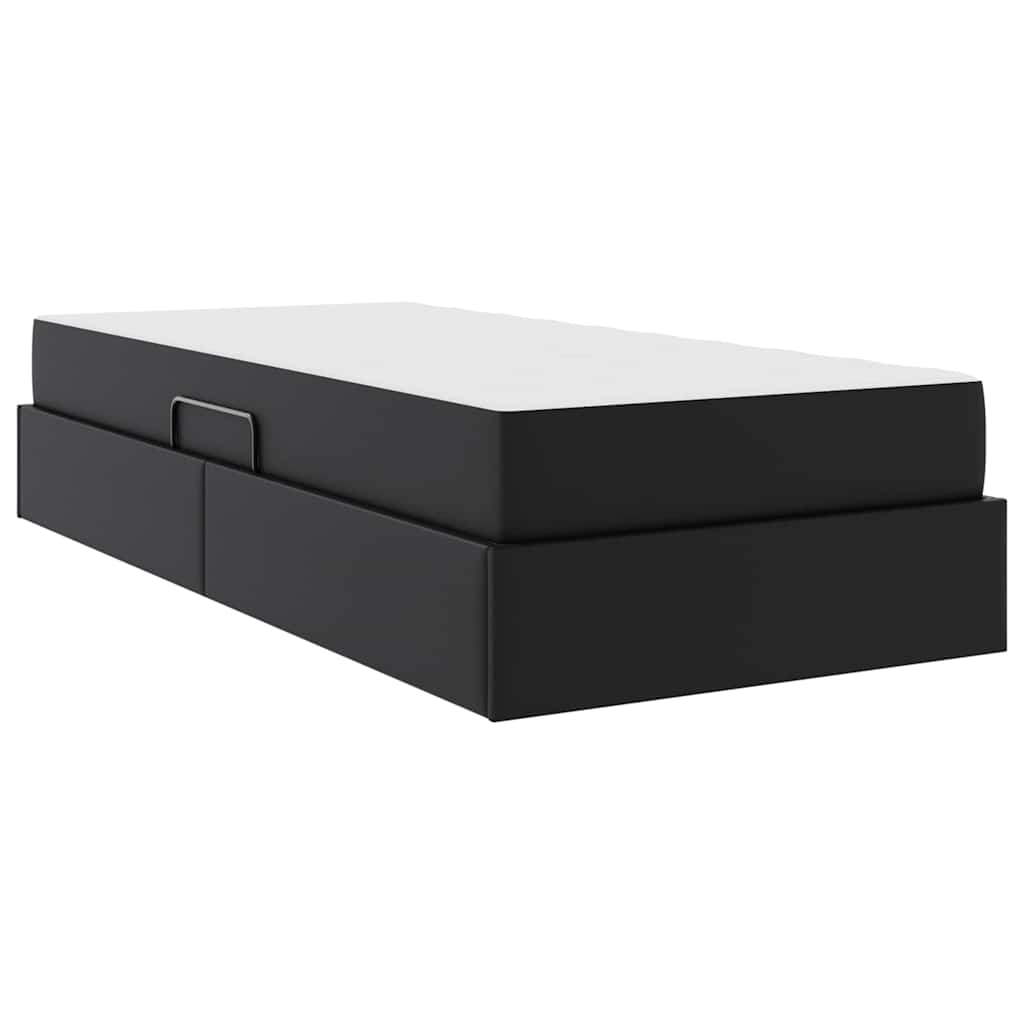 vidaXL Łóżko z miejscem na przechowywanie i materacem 2 pcs Czarny