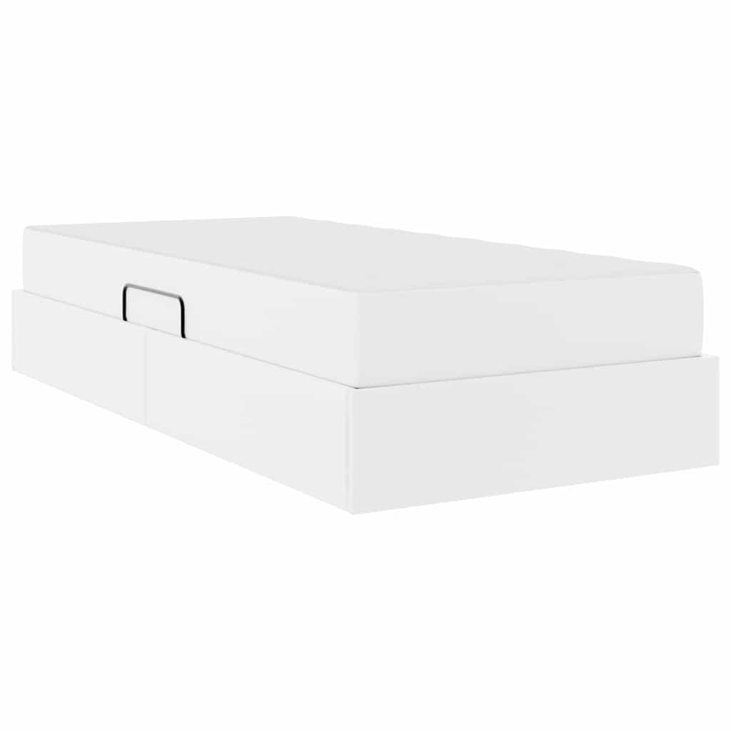 vidaXL Łóżko z miejscem na przechowywanie i materacem 2 pcs Biały